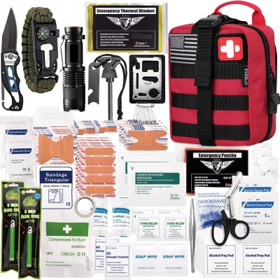 China Red First Aid Cotton Survival Kit Contains Contains 250 Piece First Aid Kit for sale