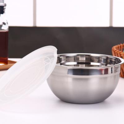 China 4pcs Stainless Steel Mixing Bowl Set Metal Salad Bowl Food Viable Carrier Container With Lid for sale