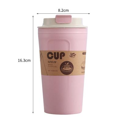 China Sustainable Wheat Straw Cup For Students Anti Spilled 420 Ml Bottle Environmental And Portable for sale