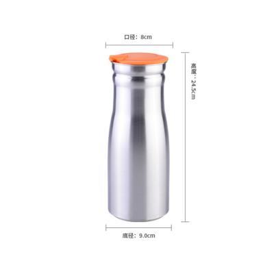 China 0.8L 1.0L Korea Hot Sale Stainless Steel Cold Water Jug Viable Single Wall Drinking Kettle for sale