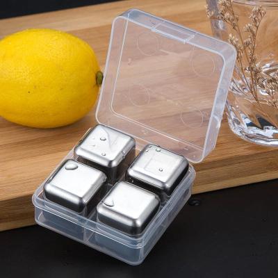 China Sustainable Cooling Stone Maker Whiskey Wine Stone Stainless Steel Ice Cube Salin Brand for sale