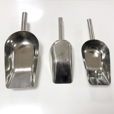 China Viable Stainless Steel Ice Scoop Scoop Scraper for Multifunctional Ice Bucket Bar Machines Tea Coffee Bean Scoop for sale