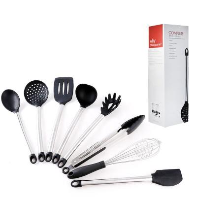 China Viable Selling Free Sample Amazon Silicone 8pcs Heat Resistant Kitchen Set Cooking Tools Kitchen Utensil Set for sale