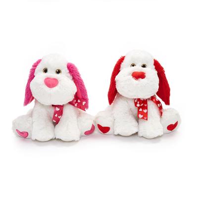 China Cute Doll Big Soft Plush Animal Stuffed White Dog Toy For Valentine Day for sale