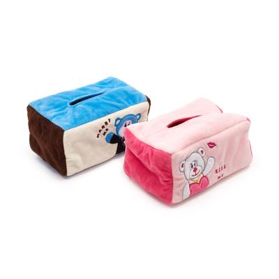 China Cartoon Tissue Box Plush Animals Cute Napkin Tissue Paper Holder for sale