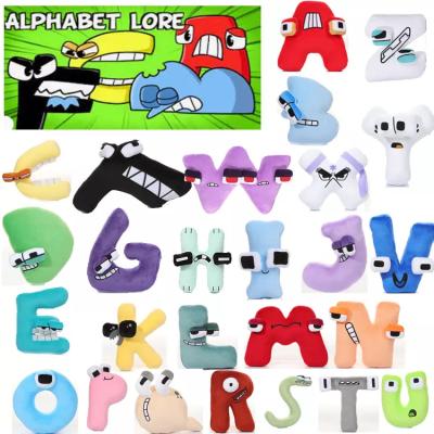 China Cute Doll New Cartoon Creative Funny Letter Figure Anime Alphabet Lore Stuffed Plush Dolls Toy for sale