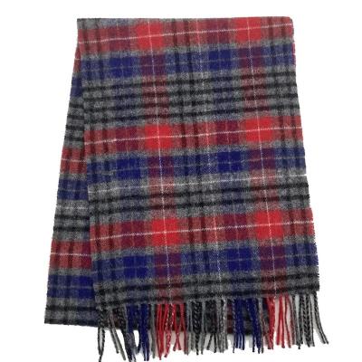 China Soft High End Quality Unique Custom Woven Check Grid Wool Woven Scarf for sale