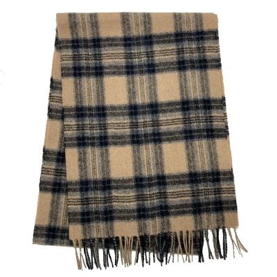 China Soft High End Quality Unique Custom Woven Check Grid Wool Woven Scarf for sale