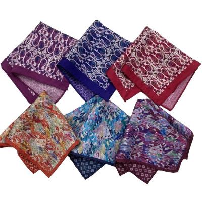 China Double Soft Sides Printed Silk Pouch Square For Men for sale