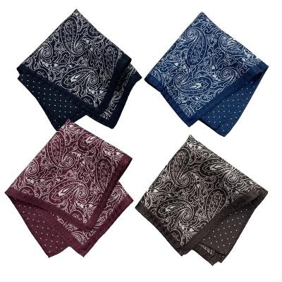 China Soft High End Double Sides Printed Silk Pouch Square For Men for sale