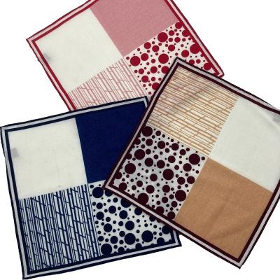 China Printed 100%wool Pocket Fashion Square Handkerchief Special Design for sale