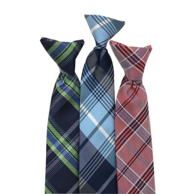 China Custom Made Soft Polyester Jacquard Red Blue Green Striped Removable Pre-tied Ties for sale