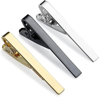 China Classic Fashion Link Clip 3 Pcs Black Gold Tie Rods Classic Tie Clip For Men Suitable for sale