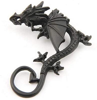 China Durable Animal Wrap Earring For Women Vintage Black Gold Punk Earring For Men Dragon Ear Cuff Earring for sale