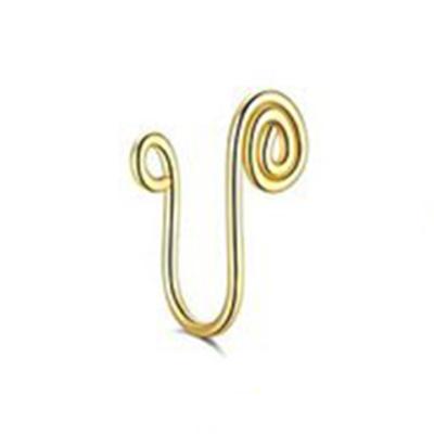 China Environmental Friendly Hot Handmade Nose Ring Golden Nose Cuff Non Piercing Nose Ring For Women Wholesale for sale