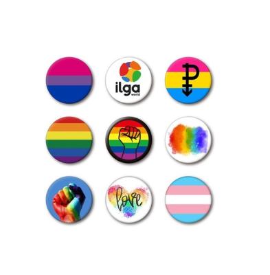 China Environmentally Friendly Brooch Pin Rainbow Flag Pinback Buttons LGBT Lapel Pride Button Gay Pride Rainbow Pins for sale