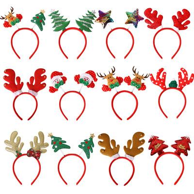 China Party Matching Design for Gifts Christmas Party Supplies and Headbands Santa Elk Headbands Christmas Headbands for sale