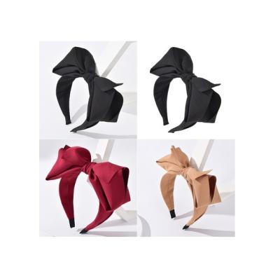 China 2021 New Arrival Simplicity Bow Headband Party Large Solid Color Elegant Hairband Jewelry For Women Girls for sale