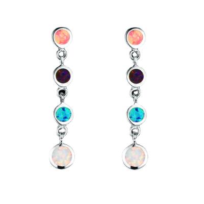 China Fashion four diamond chain earrings fashion opal earrings popularity European and American Hawaiian jewelry style for sale