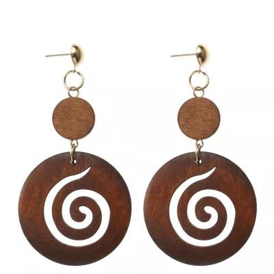 China Hawaiian Earrings Polynesian Jewelry Wooden Fashion Earrings for sale