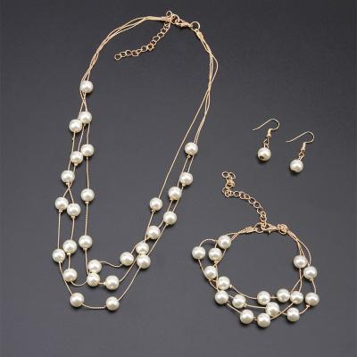 China Fashion Pearl Necklace Jewelry Pearl Necklace Bracelet Earring Jewelry Set Jewelry Hawaiian Polynesian Pearl for sale