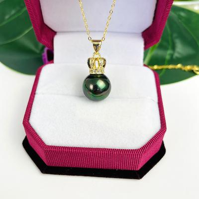 China CLASSIC Hot SHUIIN Island Queen Ladies Princess Crown Pearl Pendant Necklace Jewelry Diamond Paved Hawaiian Pearl Jewelry Wholesale for sale