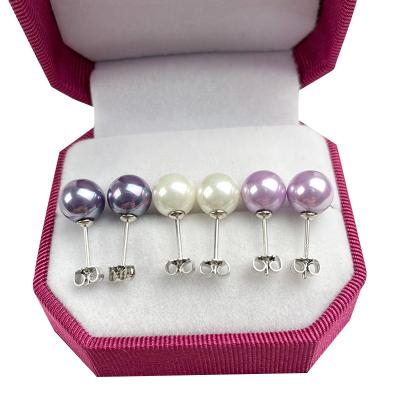 China SHUIIN CLASSIC Manufacturer 925 Sterling Silver Pearl Stud Earrings in Hawaiian Jewelry for Women for sale