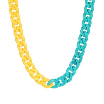 China Wholesale Acrylic Colorful Chain Personality Fashion Resin Hot Selling Punk Necklace for sale