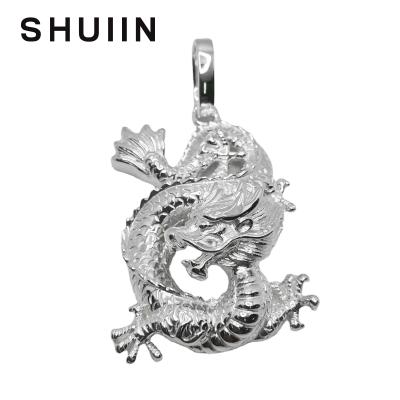 China Hiphop SHUIIN 925 China Dragon Pendant Gold Platinum Rose Sterling Silver Gold Plated Fine Jewelry Hip Hop Jewelry Pendant for sale