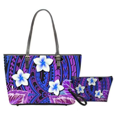 China Normcore/Minimalist 2021 Hawaiian Flower Polynesian Tote Bag Crossbody Bag Ladies Tribal Printing Large Shoulder Handbags For Women for sale