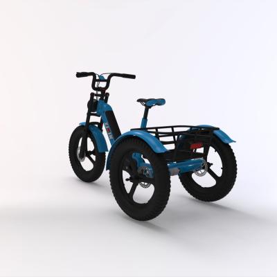 China Fat aluminum alloy tire front wheel hub motor/optional mid motor 3 wheel cargo ebike 250W/500W/750W electric tricycle for sale