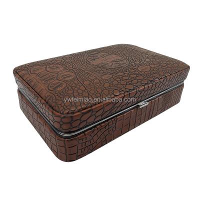 China Factory price customizable logo and color wooden humidor cigar packaging leather wooden box for sale