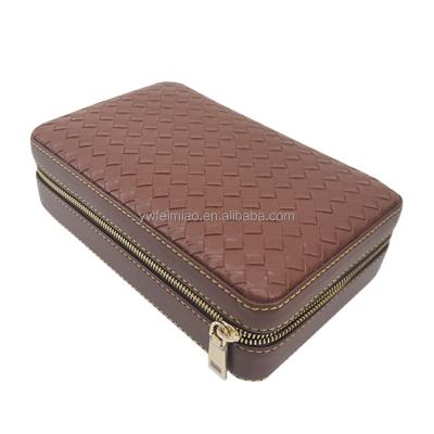 China China Wholesale Leather Small Portable Solid Cedar Leather Cigar Case Humidor Cigar Box Bag Modern Travel for sale