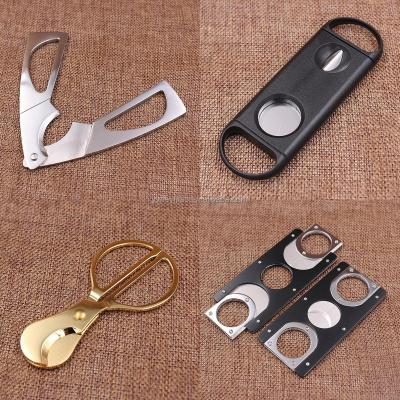 China Durable Cigar Guillotine Cigar Cutter Accessories Scissors With Double Sharp Blade for sale