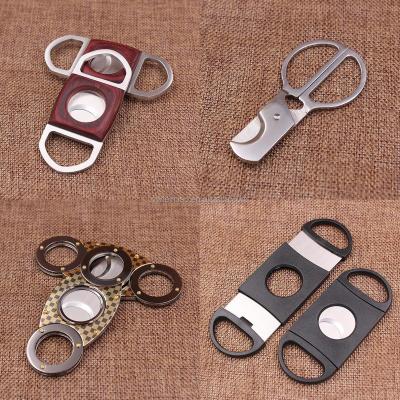 China High Quality Cortador Cigar Knife Customized Amazon Charuto Durable Wholesale Metal Double Knife Stainless Steel Stretch Cigar Cutter for sale