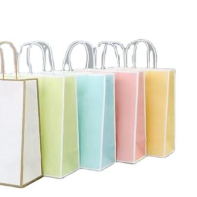 China Recycled Materials Kraft Paper Bag Recyclable Shopping Bag Gift Bag With Handles for sale