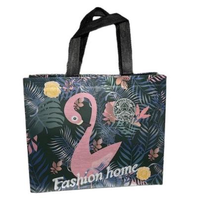 China Recyclable Flamingo PP Nonwoven Laminated Reusable Grocery Gift Bag For Women Bridesmaids Wedding Party for sale