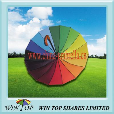 China Auto Straight Rainbow 16 Tone Umbrella for sale