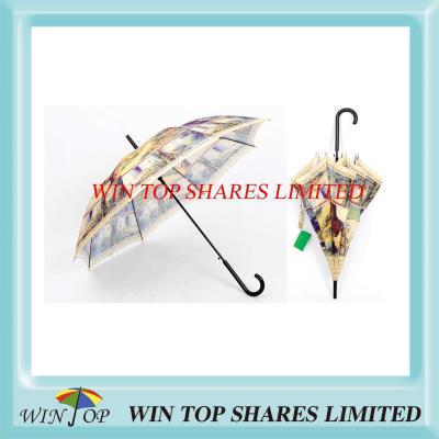 China Digital Rotary Printing Steel Auto Straight Umbrella for sale