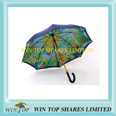 China Tropical Stylish Luxury Manual Wood Umbrella for sale