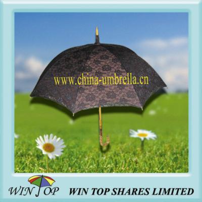 China Japan Style Wood Straight Lace Umbrella Parasol for sale