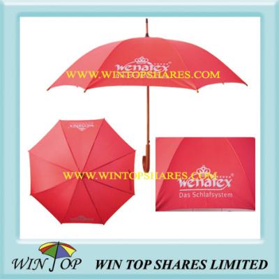 China Auto Straight Wooden Umbrella with Logo for sale