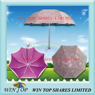 China Korea Style Ladies Crystal Handle Rain Shade Umbrella for sale