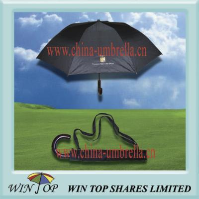 China 2 Fold Black Umbrella with Carrying Bag for sale