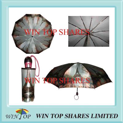 China 4 Folds Super Fine Satin Auto Open Close Umbrella for sale