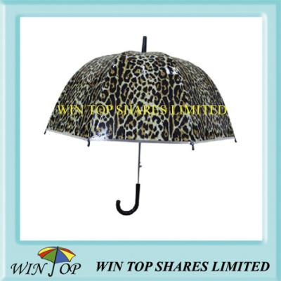 China Leopard Design Auto Straight Poe Umbrella for sale