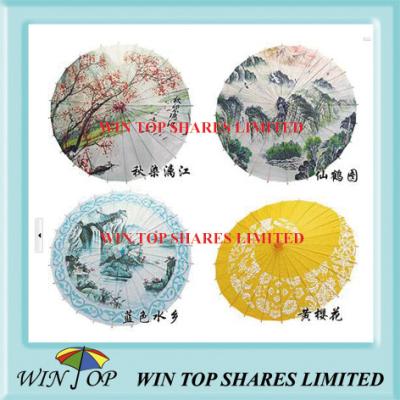 China China landscape painting paper art parasol for sale