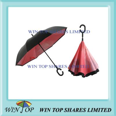 China Manual double layers hand free reverse Umbrella for sale