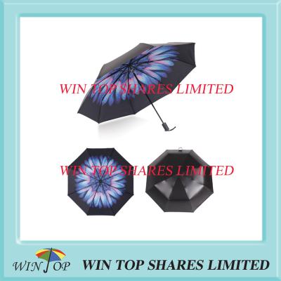 China 3 folding ultraviolet-proof borage flower popcket Umbrella export for sale