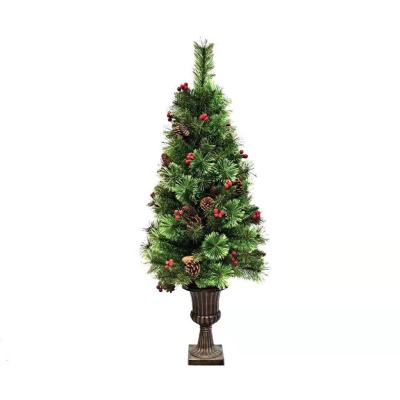 China With led light fruit+pine 2020 new products red nut tree with LED lights small christmas tree for sale